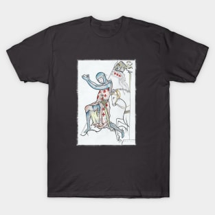 Medieval Knight pencil drawing T-Shirt